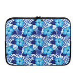 Blue Hibiscus Tropical Pattern Print Laptop Sleeve