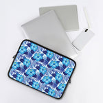Blue Hibiscus Tropical Pattern Print Laptop Sleeve