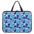 Blue Hibiscus Tropical Pattern Print Laptop Sleeve With Handle