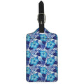 Blue Hibiscus Tropical Pattern Print Luggage Tag