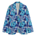 Blue Hibiscus Tropical Pattern Print Men's Blazer