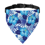 Blue Hibiscus Tropical Pattern Print Over The Collar Dog Bandana