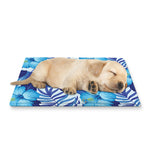 Blue Hibiscus Tropical Pattern Print Pet Cooling Mat Cover