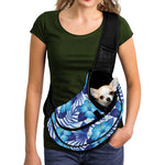 Blue Hibiscus Tropical Pattern Print Pet Sling Carrier