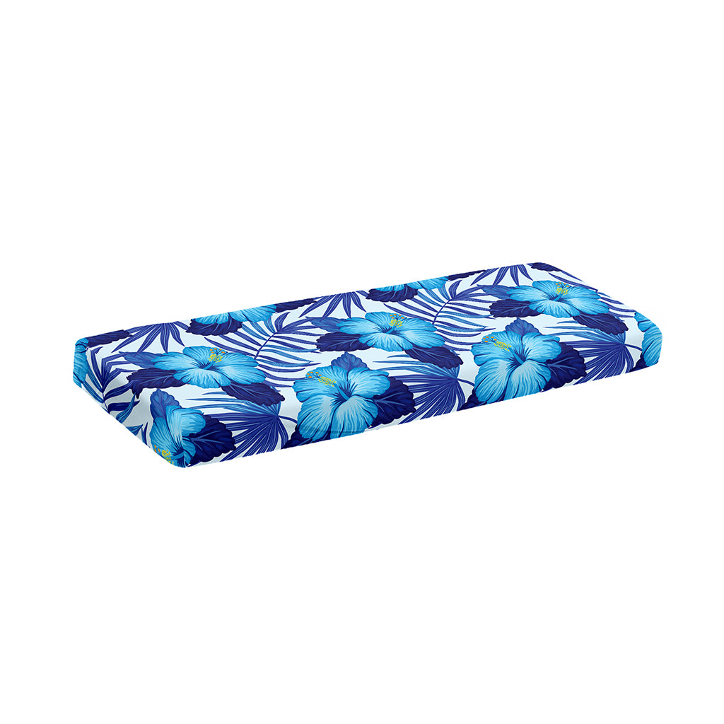 Blue Hibiscus Tropical Pattern Print Piano Keyboard Cover