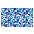 Blue Hibiscus Tropical Pattern Print Polyester Doormat
