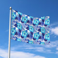 Blue Hibiscus Tropical Pattern Print Polyester Flag