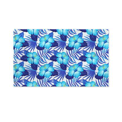 Blue Hibiscus Tropical Pattern Print Polyester Flag