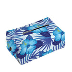 Blue Hibiscus Tropical Pattern Print Rectangle Tissue Box Cover