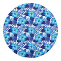 Blue Hibiscus Tropical Pattern Print Round Blanket