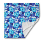 Blue Hibiscus Tropical Pattern Print Silk Bandana