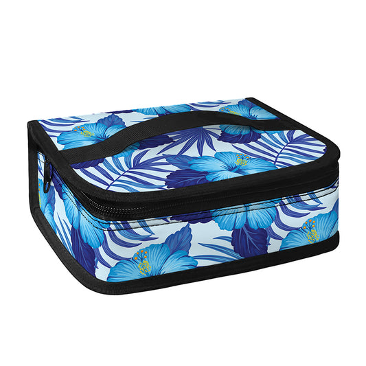 Blue Hibiscus Tropical Pattern Print Small Lunch Bag