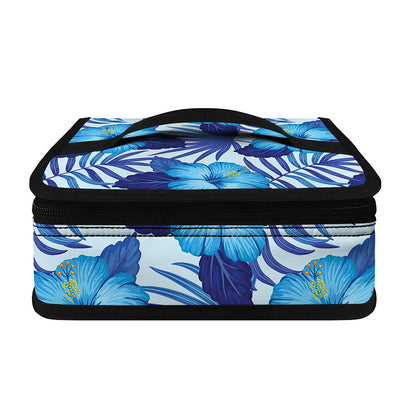 Blue Hibiscus Tropical Pattern Print Small Lunch Bag