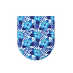 Blue Hibiscus Tropical Pattern Print Toilet Lid Cover