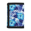 Blue Hibiscus Tropical Pattern Print Trifold Wallet