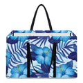 Blue Hibiscus Tropical Pattern Print Utility Tote Bag