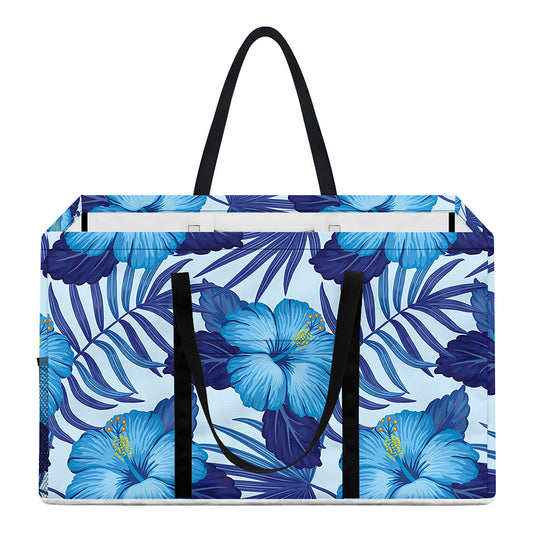 Blue Hibiscus Tropical Pattern Print Utility Tote Bag