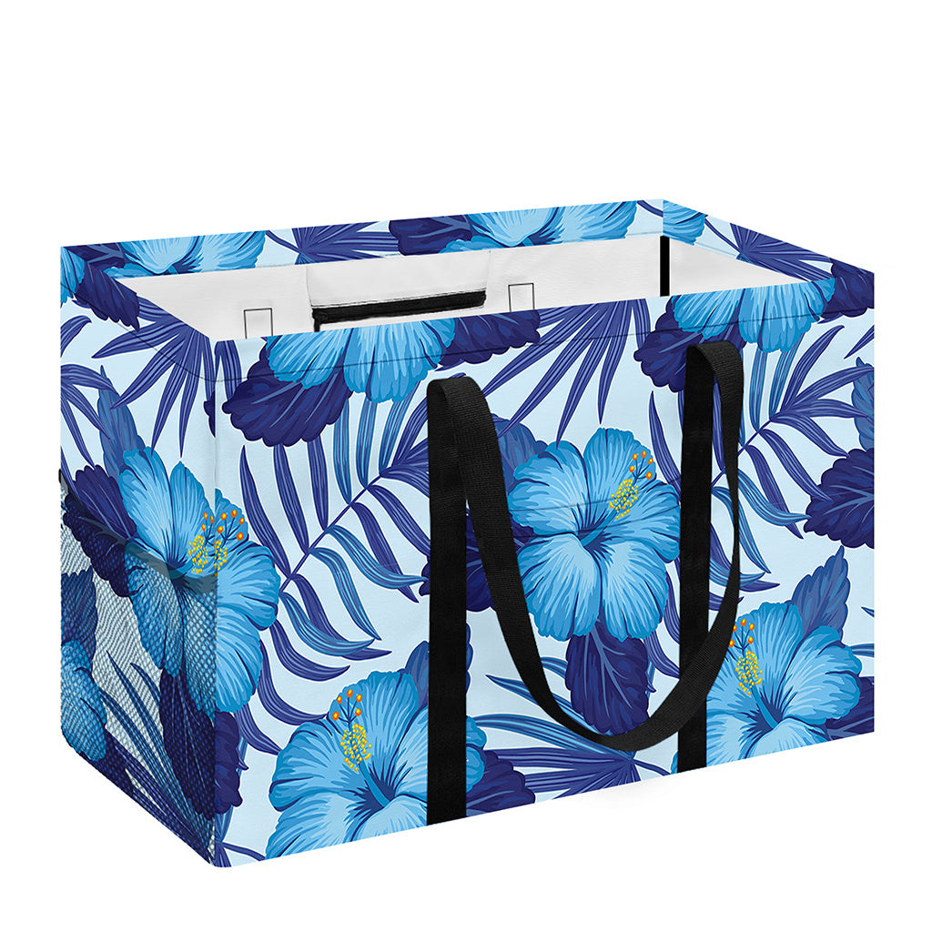 Blue Hibiscus Tropical Pattern Print Utility Tote Bag