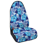 Blue Hibiscus Tropical Pattern Print Waterproof Car Seat Cover