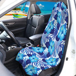 Blue Hibiscus Tropical Pattern Print Waterproof Car Seat Cover