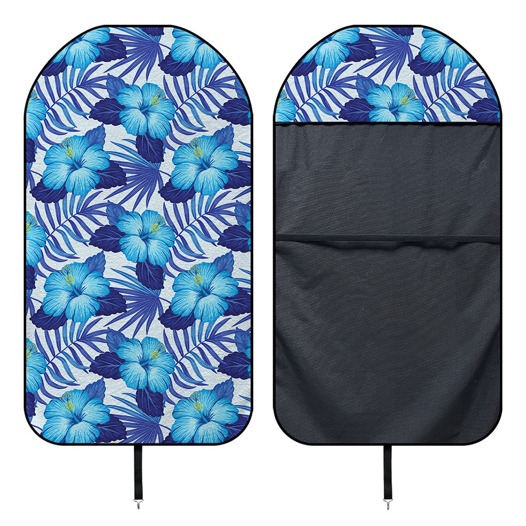 Blue Hibiscus Tropical Pattern Print Waterproof Car Seat Cover