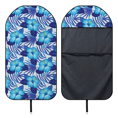 Blue Hibiscus Tropical Pattern Print Waterproof Car Seat Cover