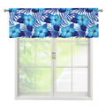 Blue Hibiscus Tropical Pattern Print Window Valance