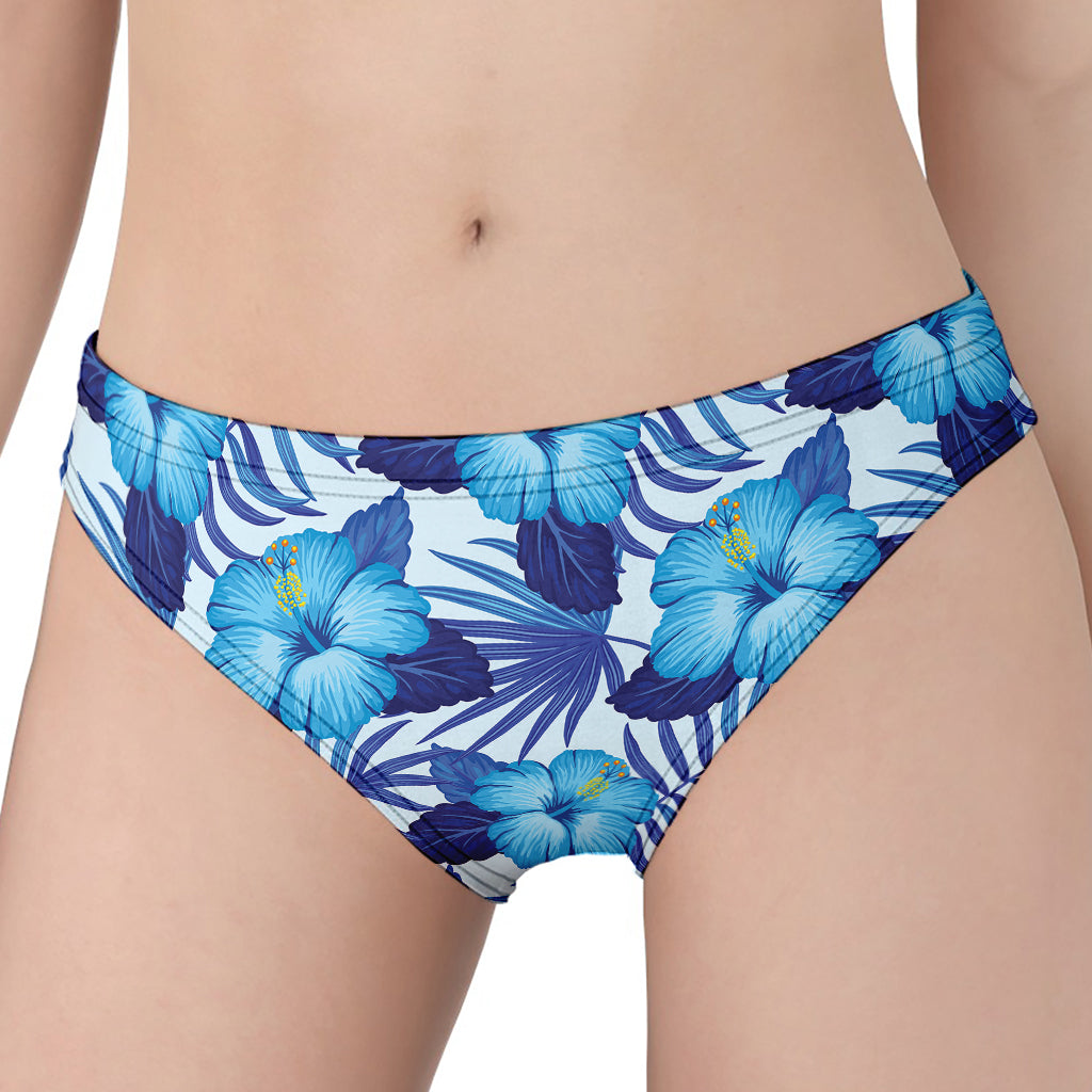 Blue Hibiscus Tropical Pattern Print Women's Panties