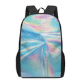 Blue Holographic Print 17 Inch Backpack