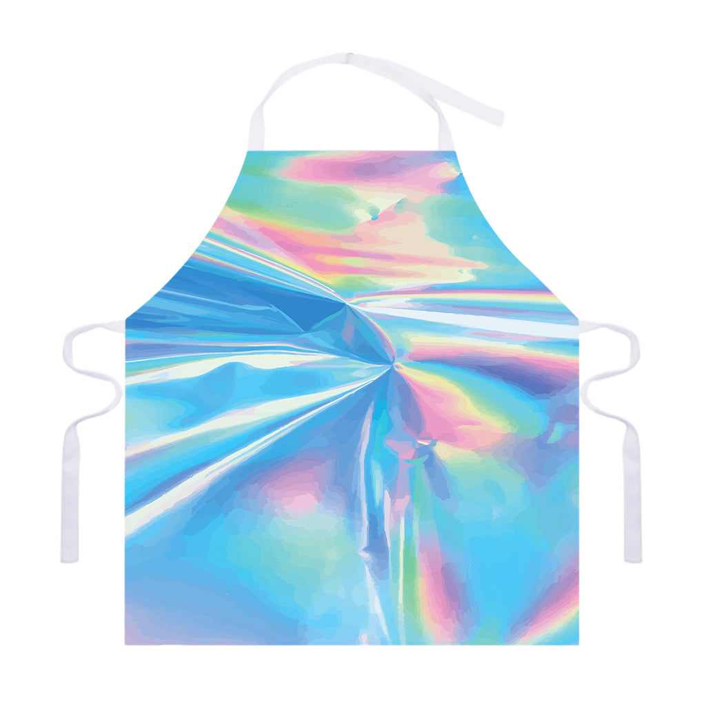 Blue Holographic Print Adjustable Apron