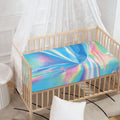 Blue Holographic Print Baby Crib Sheet