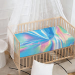 Blue Holographic Print Baby Crib Sheet