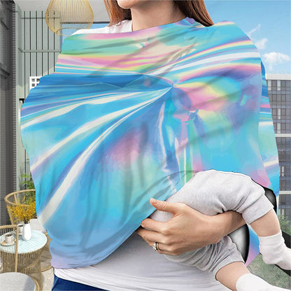 Blue Holographic Print Baby Seat Cover
