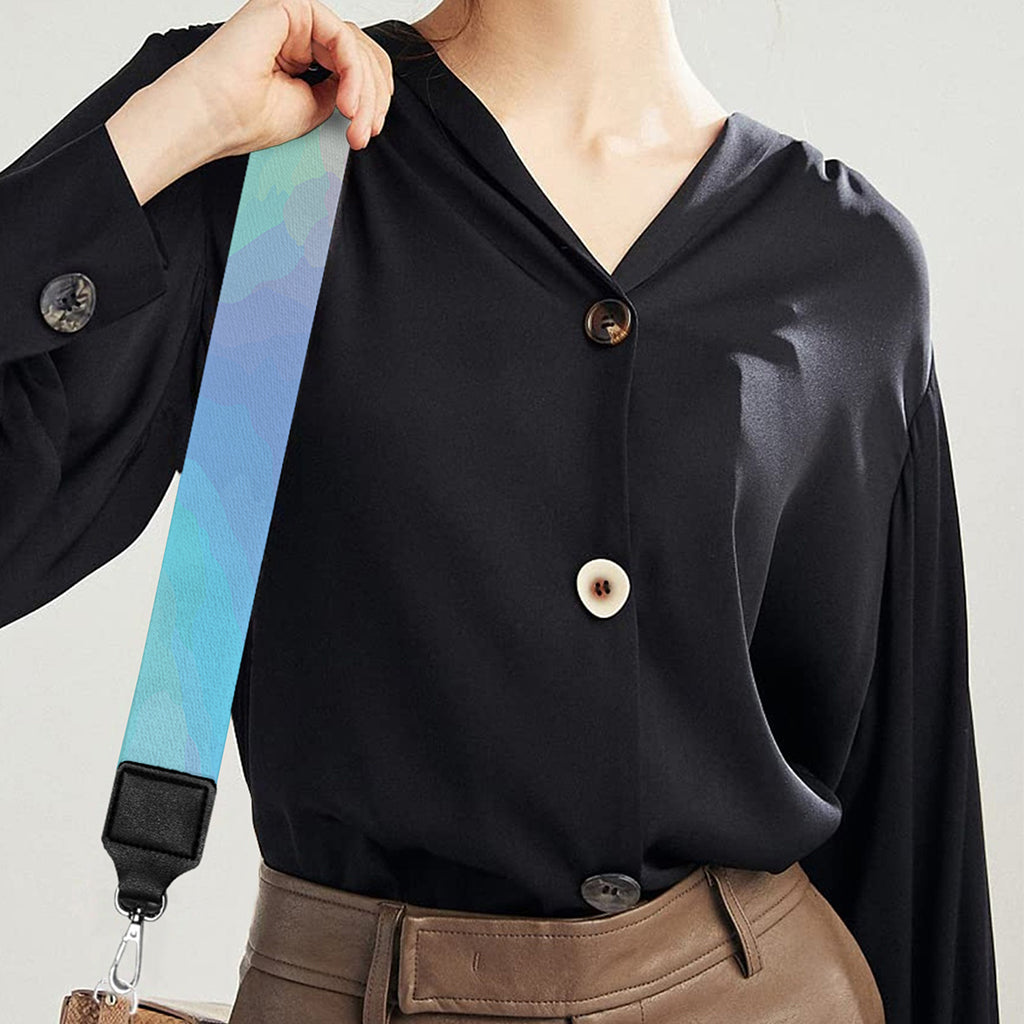 Blue Holographic Print Bag Strap