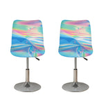 Blue Holographic Print Bar Stool Covers