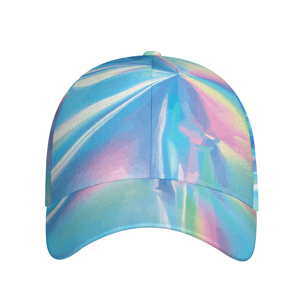 Blue Holographic Print Baseball Cap