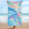 Blue Holographic Print Beach Towel