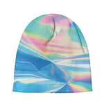 Blue Holographic Print Beanie