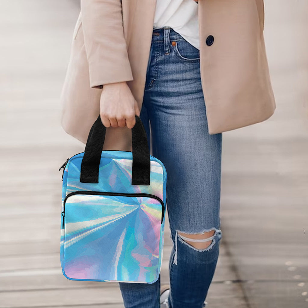 Blue Holographic Print Bible Tote Bag