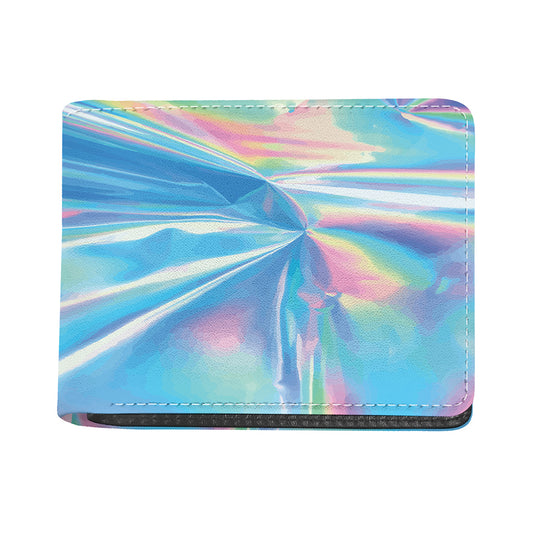 Blue Holographic Print Bifold Wallet