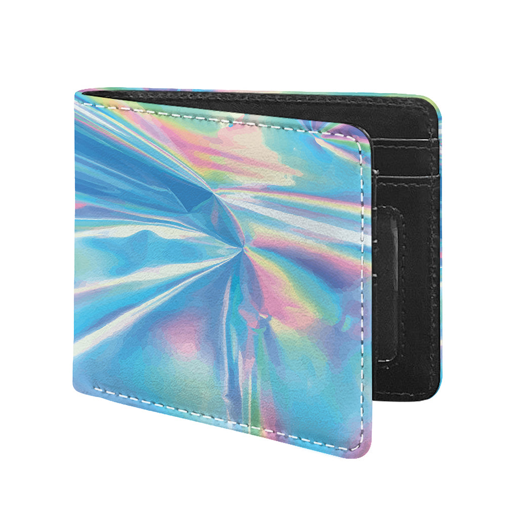 Blue Holographic Print Bifold Wallet