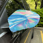Blue Holographic Print Car Side Mirror Covers
