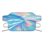 Blue Holographic Print Car Windshield Snow Cover