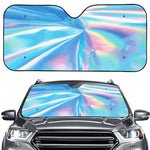 Blue Holographic Print Car Windshield Sun Shade