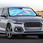 Blue Holographic Print Car Windshield Sun Shade