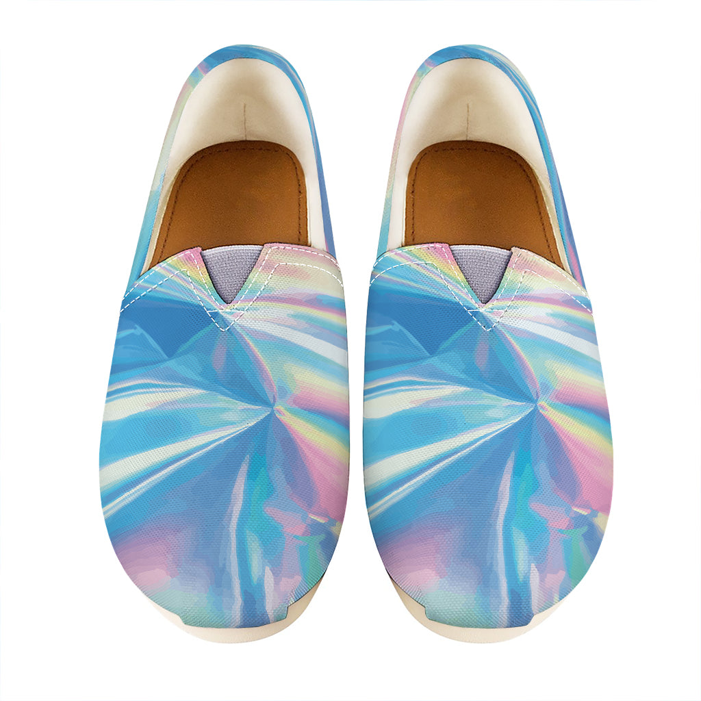 Blue Holographic Print Casual Shoes