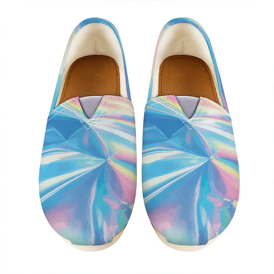 Blue Holographic Print Casual Shoes