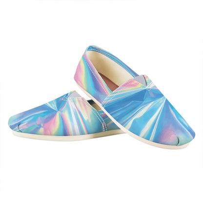 Blue Holographic Print Casual Shoes