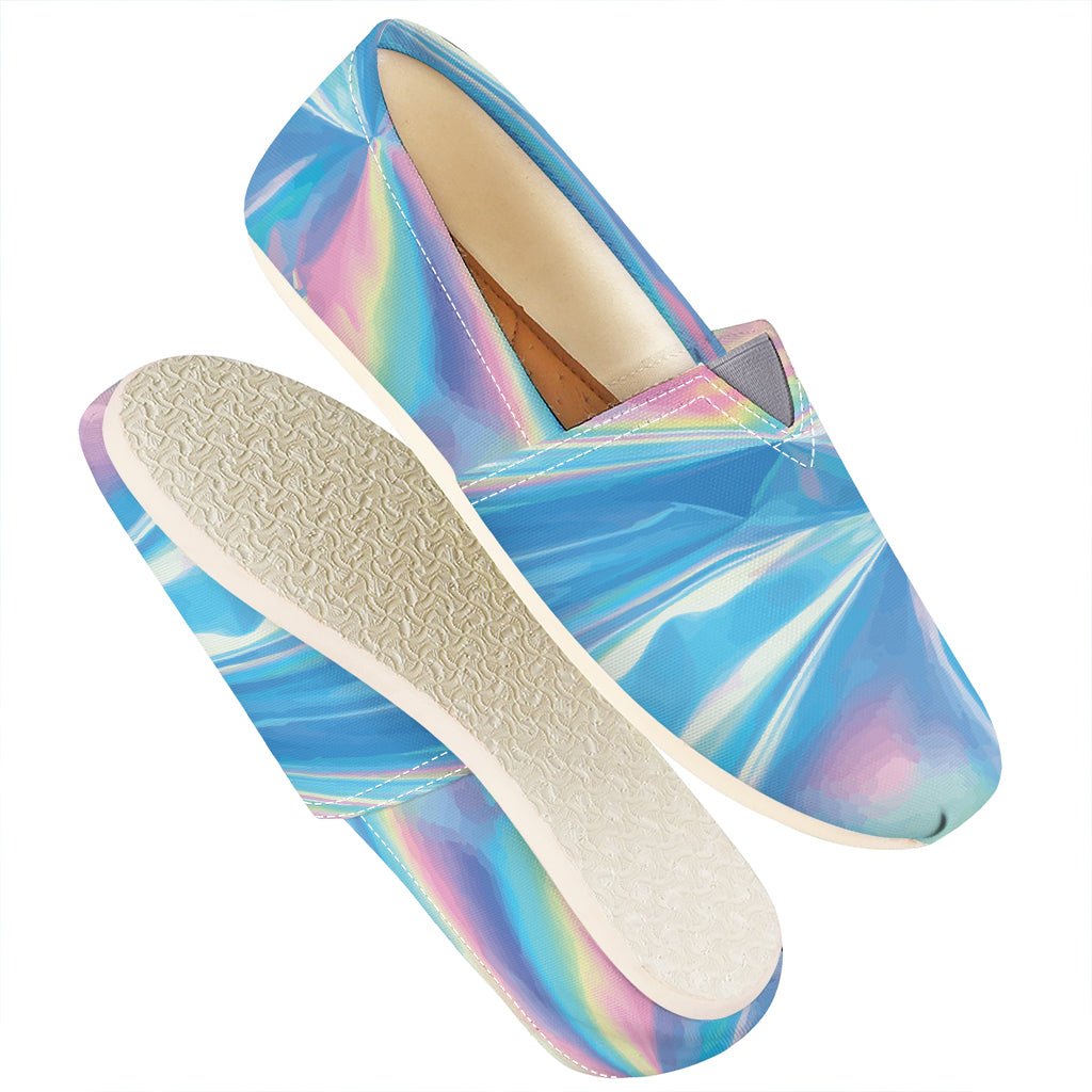 Blue Holographic Print Casual Shoes