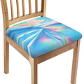 Blue Holographic Print Chair Cushion Cover